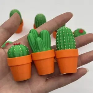 1PC Creative 3D Printed Mini Cactus Aesthetic Room Ornament ASMR Clicky Keyboard Switch Stress Relief Fidget for Cozy Room Decor Holiday Gift