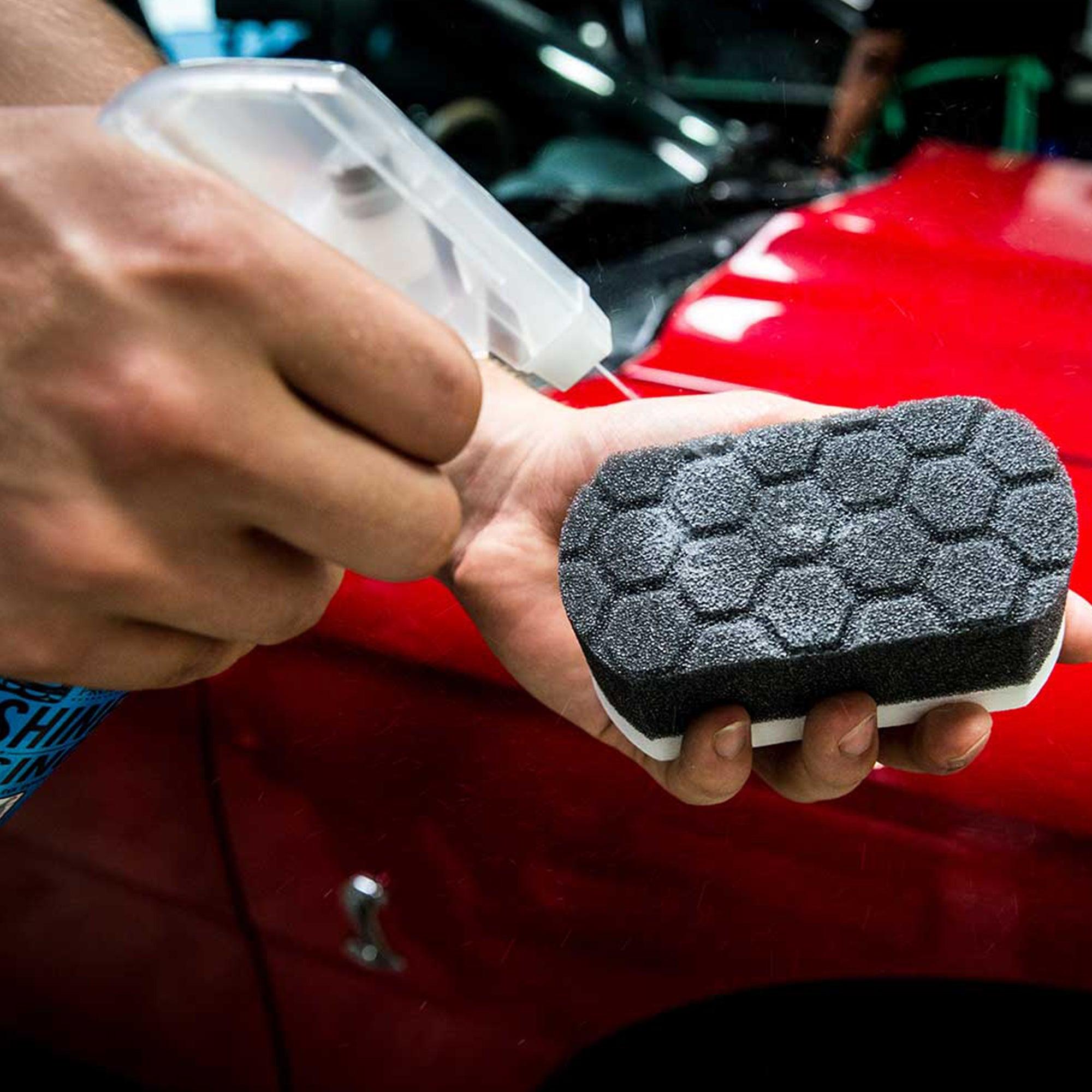 Easy Grip Hex-Logic Applicator, Ergonomic Foam Pad for Precise Wax, Sealant & Dressing Application – Car Detailing Accessories, Detailing Products for Car Paint & Trim