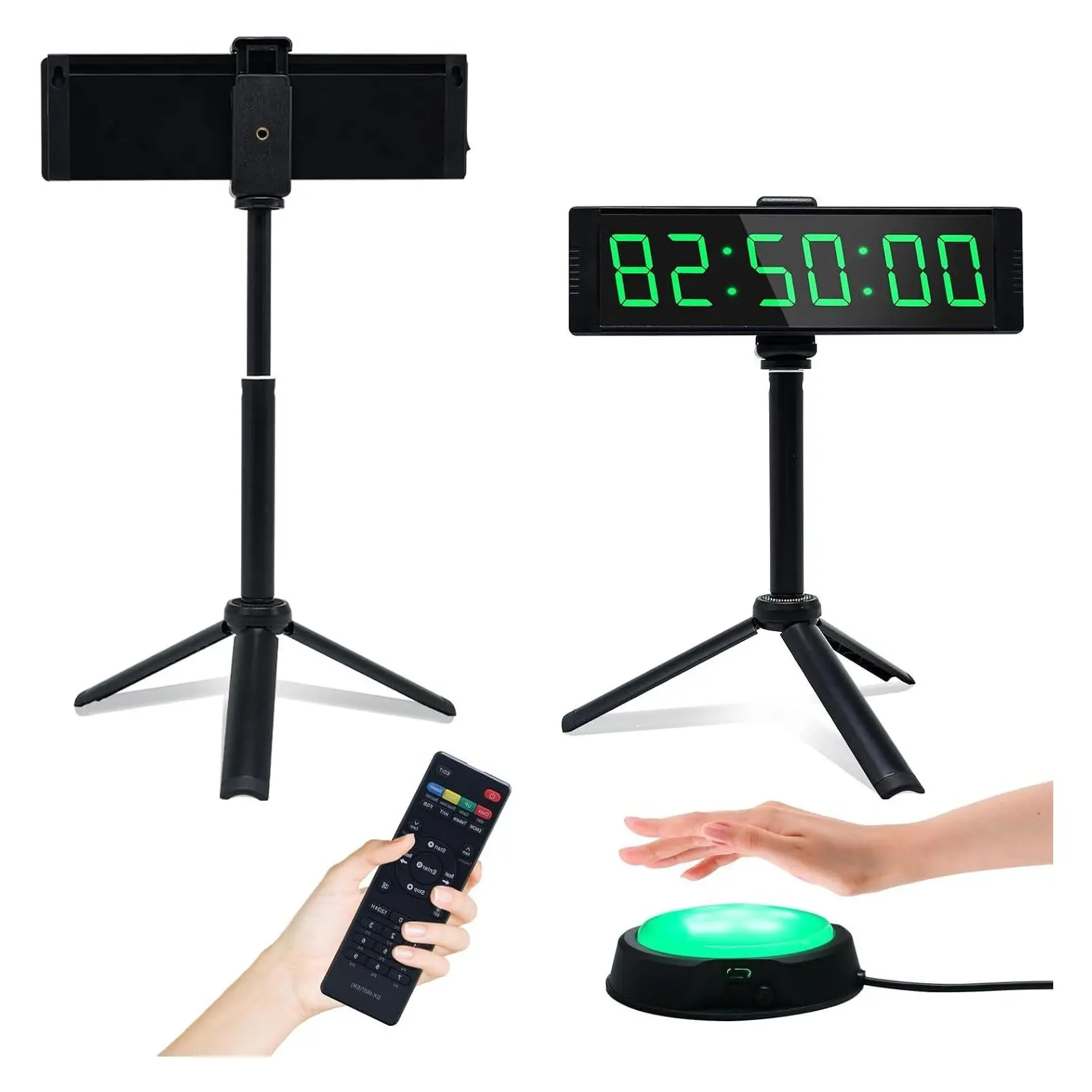 Gym Timer Clock for Home Gym, Fitness Timer with Stopwatch Button, Large Digital Stopwatch Countdown Clock, 12/24H Digital Wall Clock, with StandGift