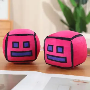 12cmGeometry Dash Cube Plush Toys Stuffed Plushie Doll Small Pillow Square Pendant Game Cute Kids Fans Collection Birthday Gift