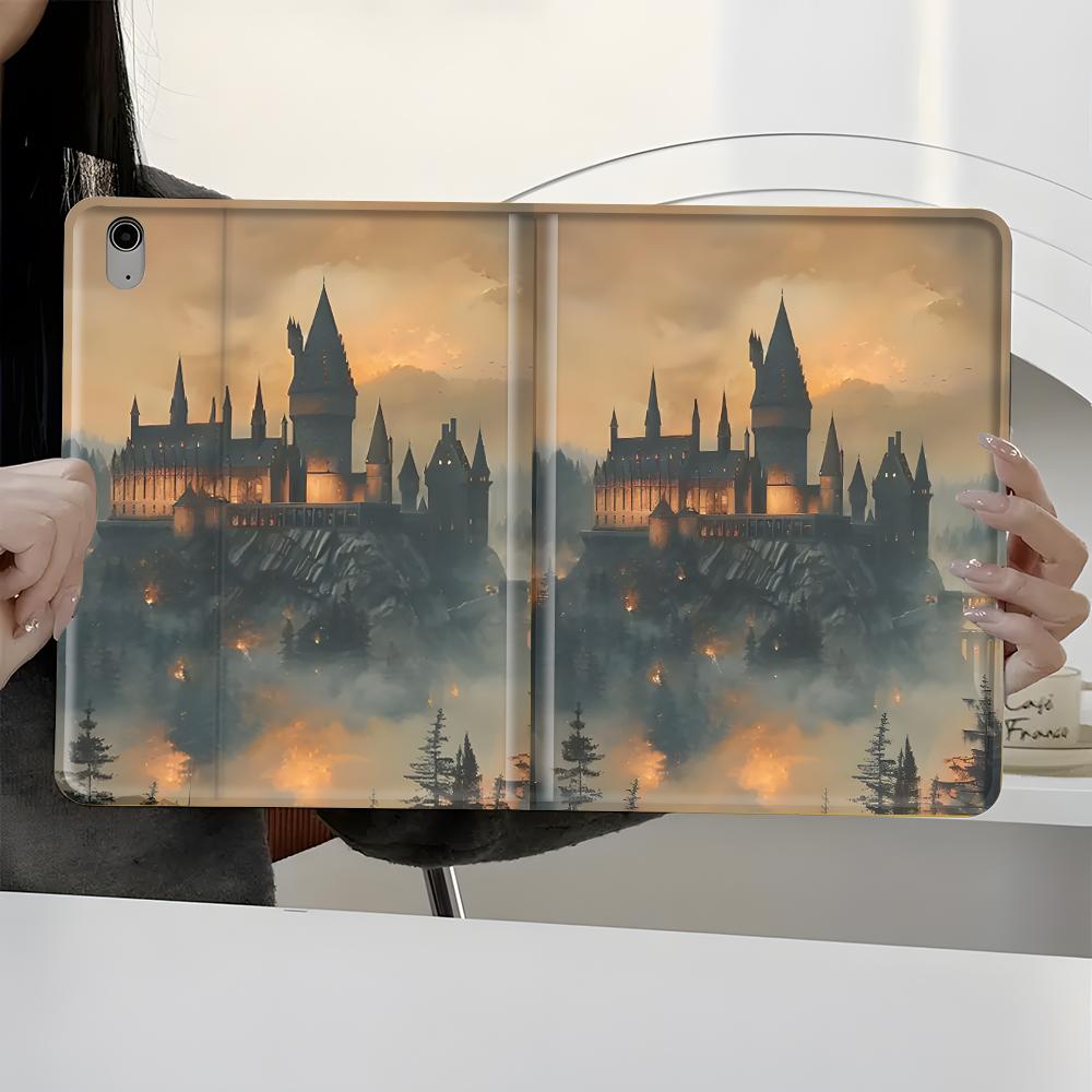 Hogwarts Castle Pattern Tablet Case, Tablet Casing, Full Body Shockproof Tablet Protective Cover with Pen Slot, Tablet Accessories Compatible with iPad, Ipad Covers