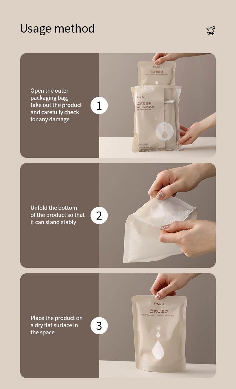 FaSoLa dehumidification bags remove musty odors, are desiccants, and are moisture-proof and mold-resistant bags for dormitory students to absorb moisture from bedding and clothing