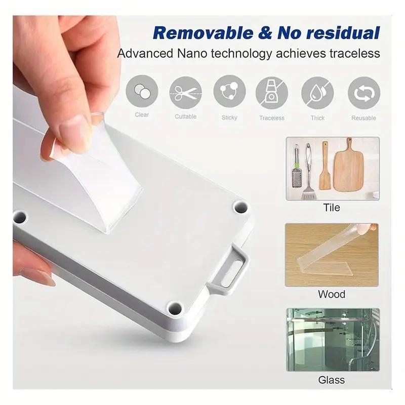 Double Sided Tape, Durable Double Sided, Waterproof Strong Adhesive Tape, Invisible Adhesive, Multifunctional Tape for Plastic, Fabric, Wood, Glass