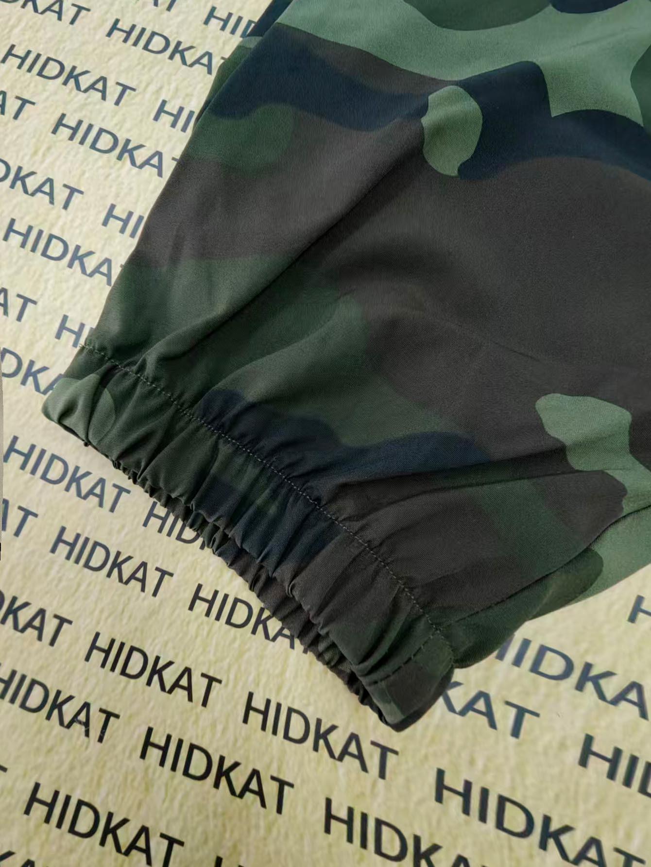 Women's Camo Cargo Joggers, Women's Camouflage Cargo Pants, Women's Lightweight Breathable Cargo Pants, Women's Elastic Waist Camo Pants, Women's Casual Camo Joggers