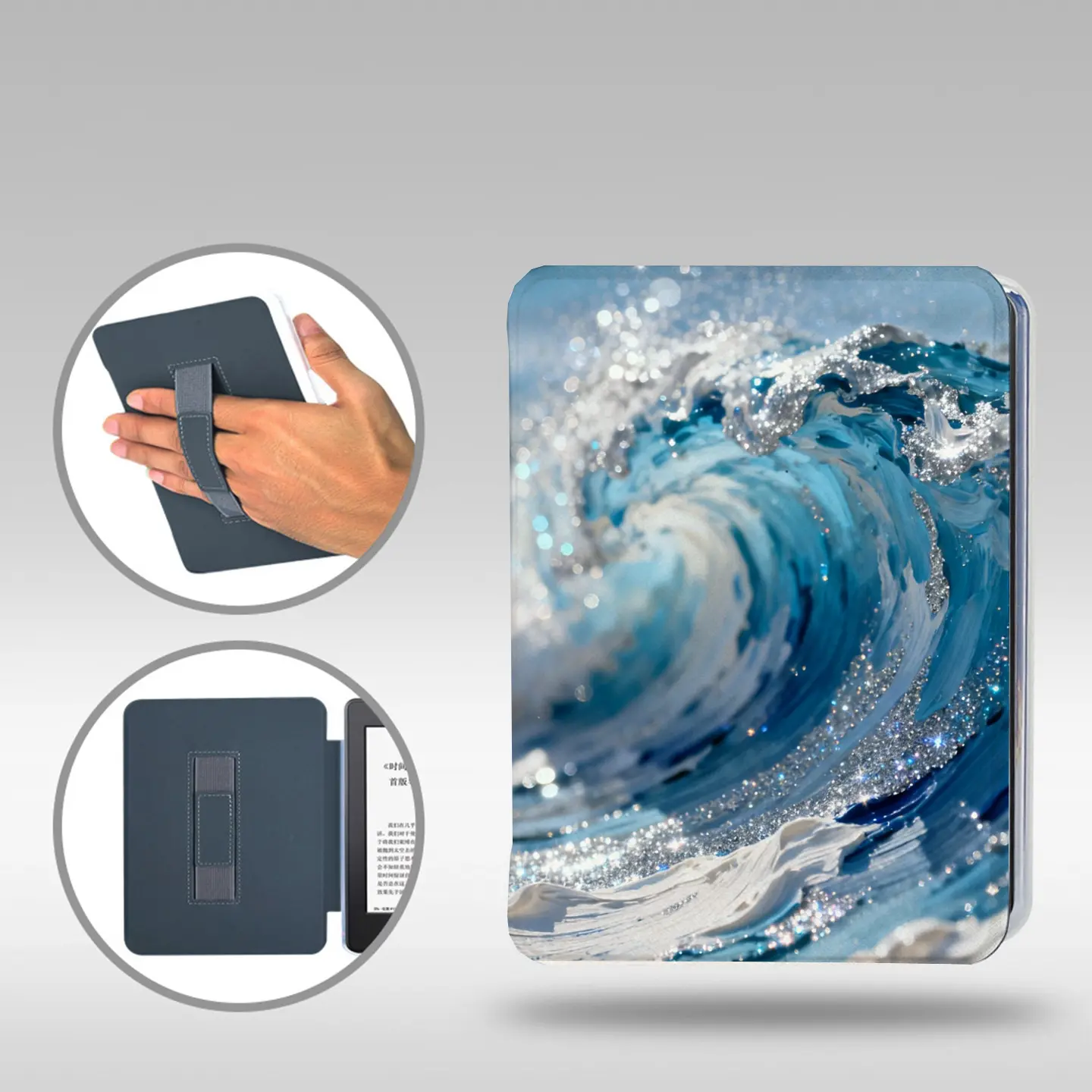 Kindle Case with Wrist Strap, Auto Wake Sleep Cover - Adjustable, Durable, Compact Fit for KPW5, KPW6, Kindle Basic Youth 2022/2024 Paperwhite Device with Charging Compatibility