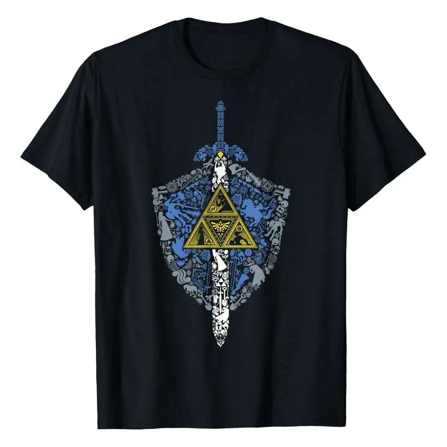180gZelda Hylian Shield Element Icons Graphic T-Shirt T-Shirt