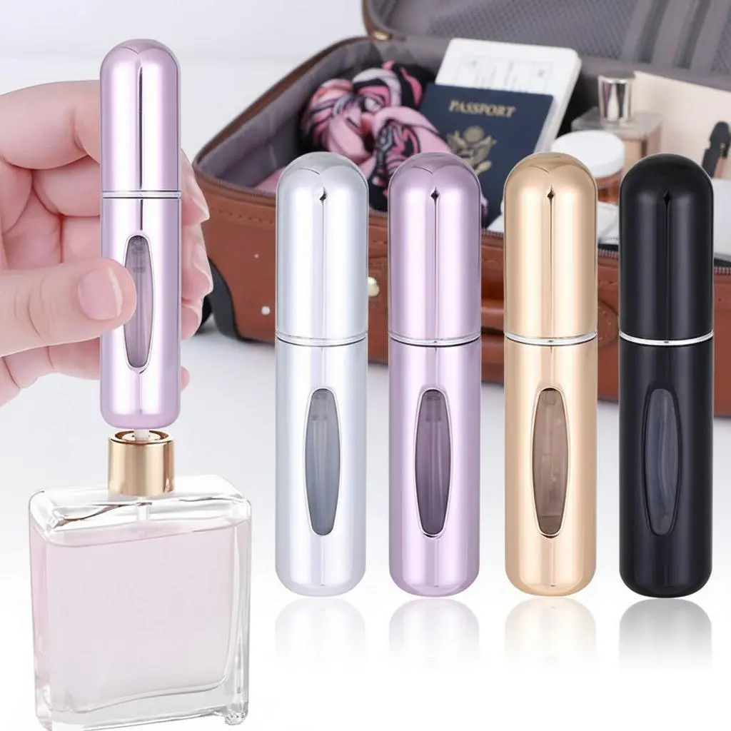 Mini Perfume Spray Bottle 5ML Reusable Portable Travel Size Leak-Proof Sprayer, Ideal Gift for Women Men Friends Lovers Family