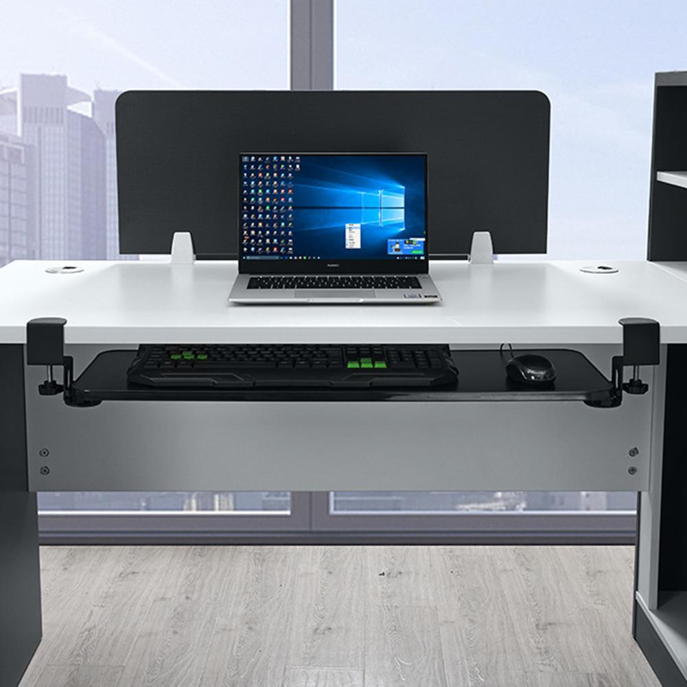 [Pull Out Computer Drawer] Adjustable Keyboard Tray | Acrylic Slide-out Under Desk, No Installation NEW