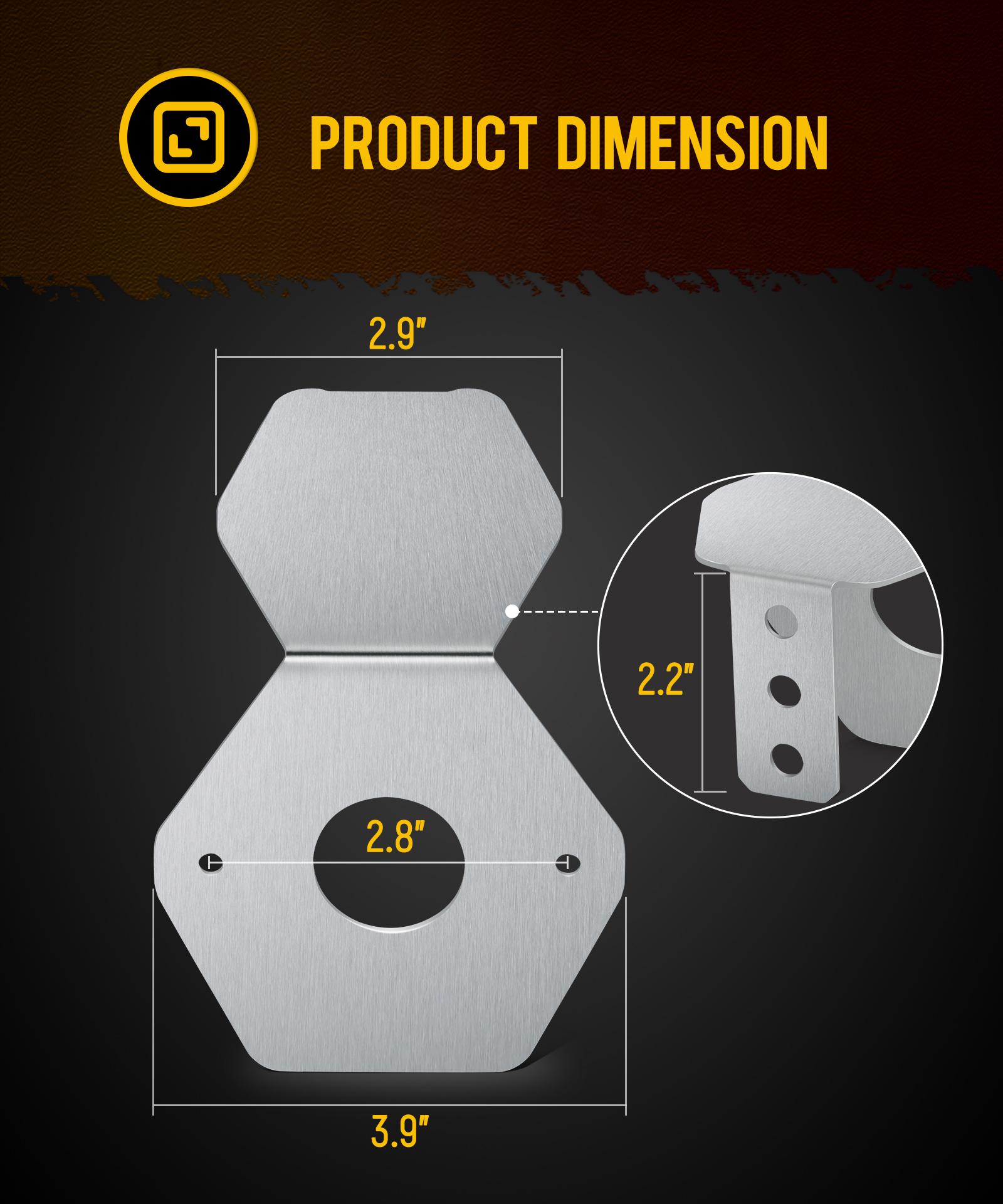 Glass Watermelon Light Mirror Turn Signal Angled Stainless Steel Bracket Holder 2PC