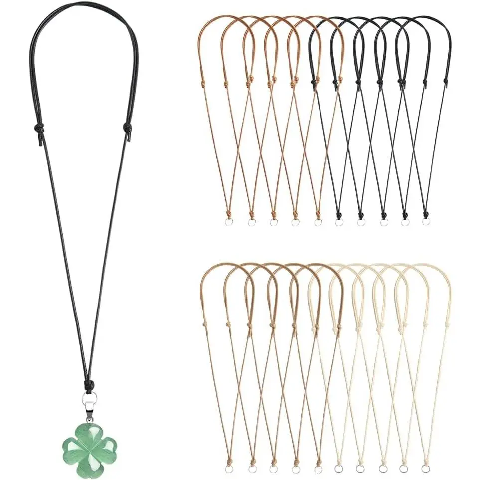 20 count  Craft  Cord Adjustable Necklaces for  Pendants Cord Necklace for  Making Men Women (Black+Brown+Khaki+Beige)