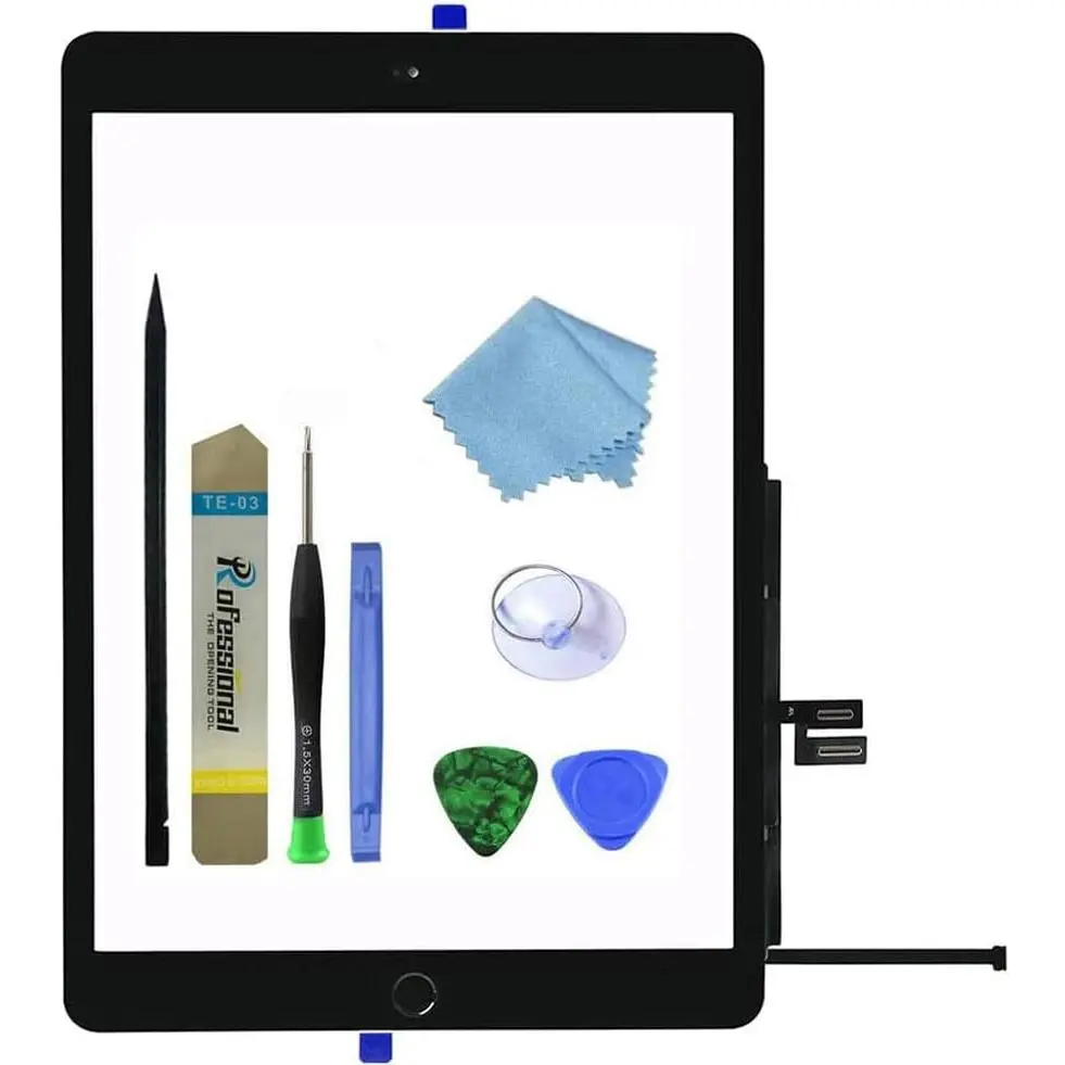 for iPad 9 2021 9th Generation  Screen Digitizer  A2602 A2603 A2604 A2605 with  Button,Camera Bracket,Pre-Installed Adhesive,Tool Repair Kit