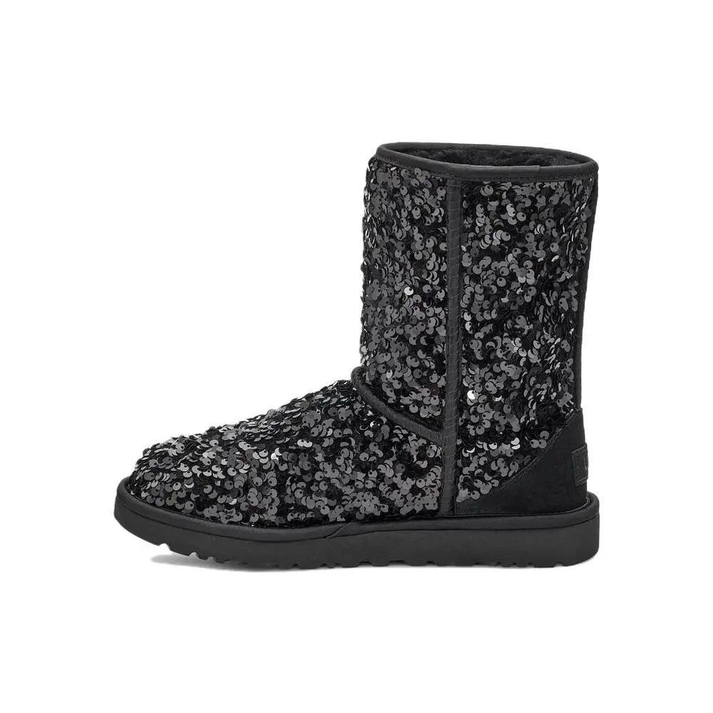 UGG Wmns Classic Short Chunky 'Sequin - Black' 1130650-BLK