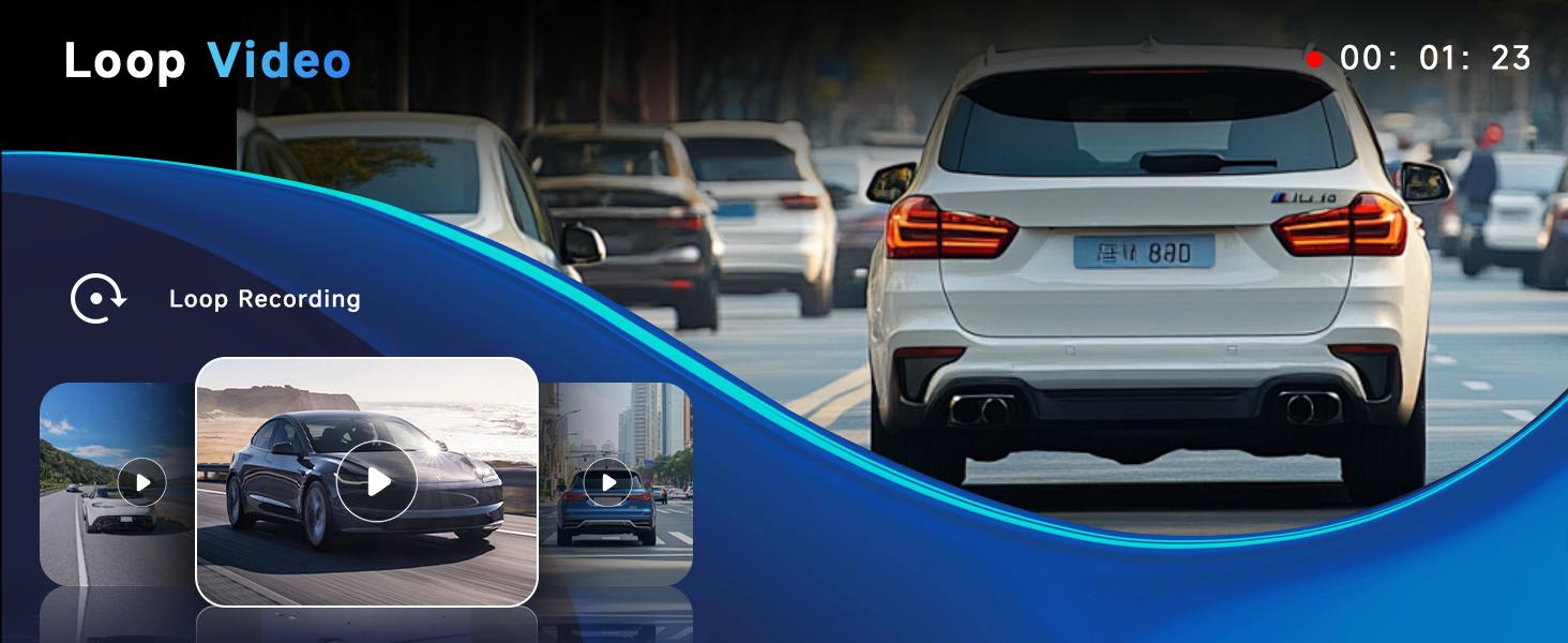 4 Channel 360° Dash Cam Front and Rear Inside Left Right, Dash Camera for Cars, Built-in Night Vision, Sensitive Motion Detection 24/7 Recording Parking Mode Monitor Reversing Help,(option) 64G TF Card