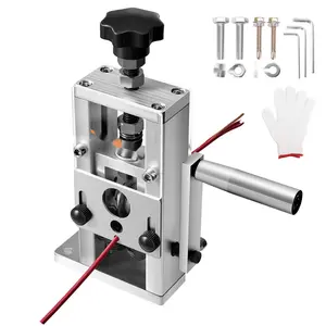 Manual Wire Stripper And Stripping Machine For Electrical Cables 0.06-1 Inch Wire Gauge, Hand Crank Or Drill Powered, Durable Aluminum Housing, Quick Release Cutter, Ergonomic Handle, Ideal For Home Shop And Wiring