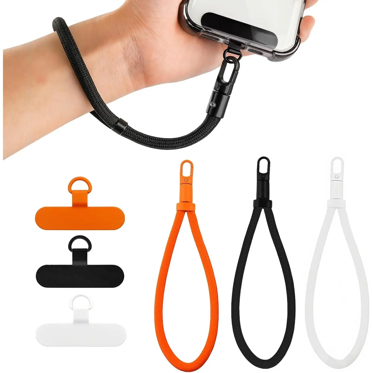 Adjustable Phone Wrist Strap, Wristlet & Hand Cell Phone Lanyard With Metal Tether Tabs