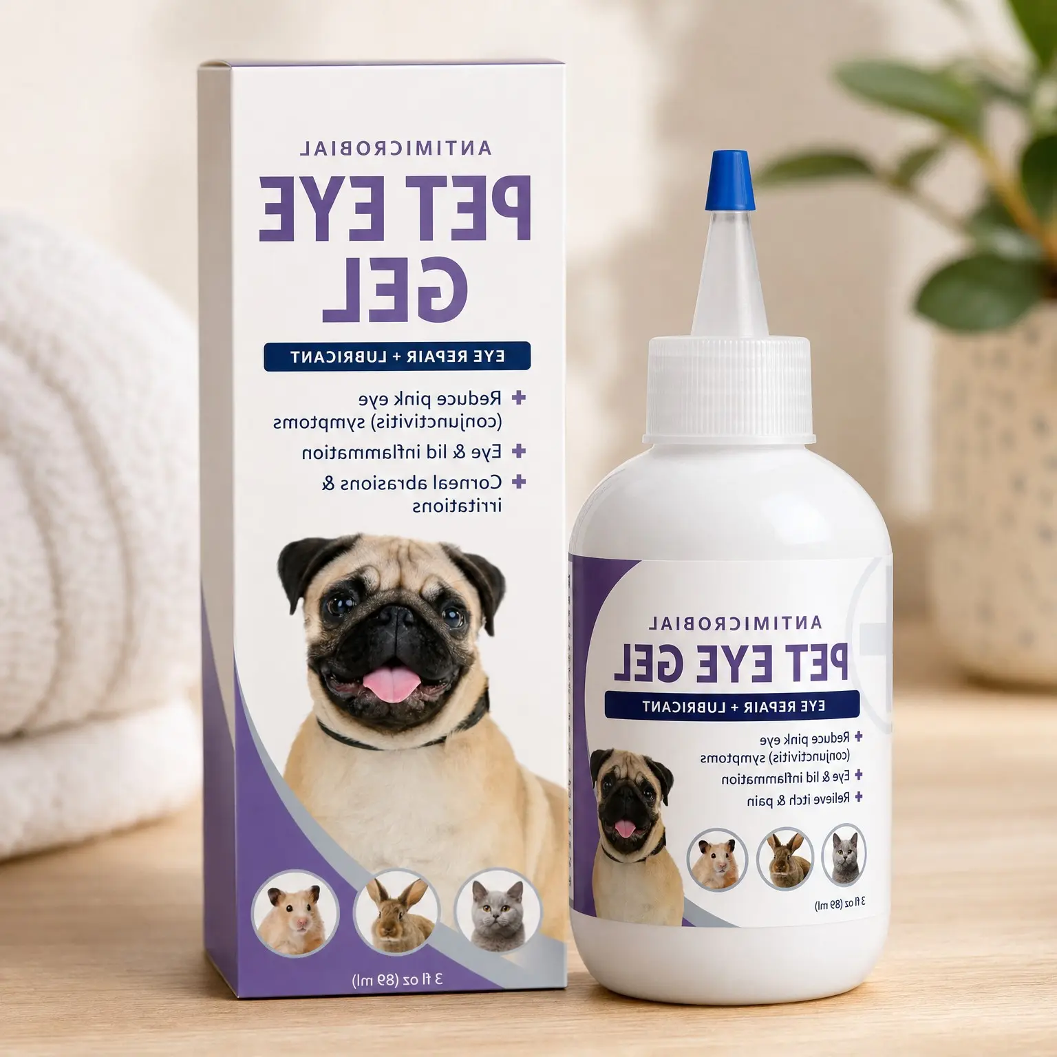 Dog and Cat Eye Gel – Lubricating Eye Ointment Alternative to Relieve Eye Irritations, Abrasions & Pink Eye Symptoms, 3 ozGift