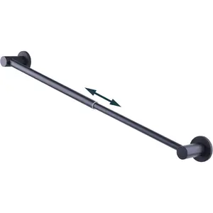 10-18 inches Adjustable Magnetic Towel Bar for Refrigerator, Magnetic Rod for Chart Whiteboard, Magnet Towel Holder Towel Hook Hanger for Kitchen Dishwasher, Laundry Washer, Black, Pack of 1