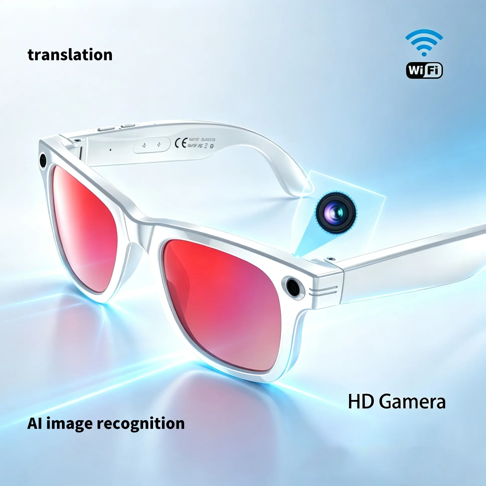 W610 Smart Camera Glasses, 8mp HD Recording, Bluetooth-compatible V5.4, Color-Changing Lenses, WiFi Transmission, 290mah Battery, Outdoor Use, Gift Idea
