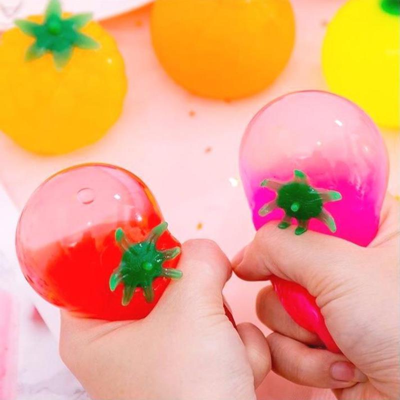Creative Anti Stress Ball Abreact Squeeze Pinch Water Ball Stress Relief Toys Imitation Egg Tomato Squishy Fidgets Vent Toys