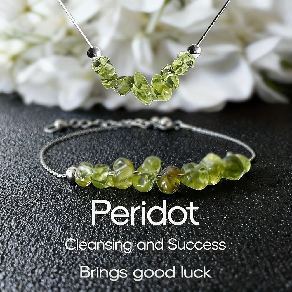2count Peridot Sne Bracelet+Necklace Set, Helps Attract Wealth, Abundance, And Prosperity necklace
