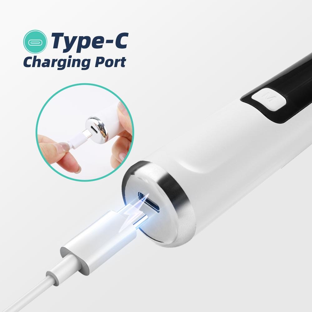 Electric Tooth Cleaner with LED Light, 4 Modes Teeth Cleaning Tool , With 2 Cleaning Heads, Oral Care Teeth Cleaning Tool USB Rechargeable Teeth Cleaning Machine