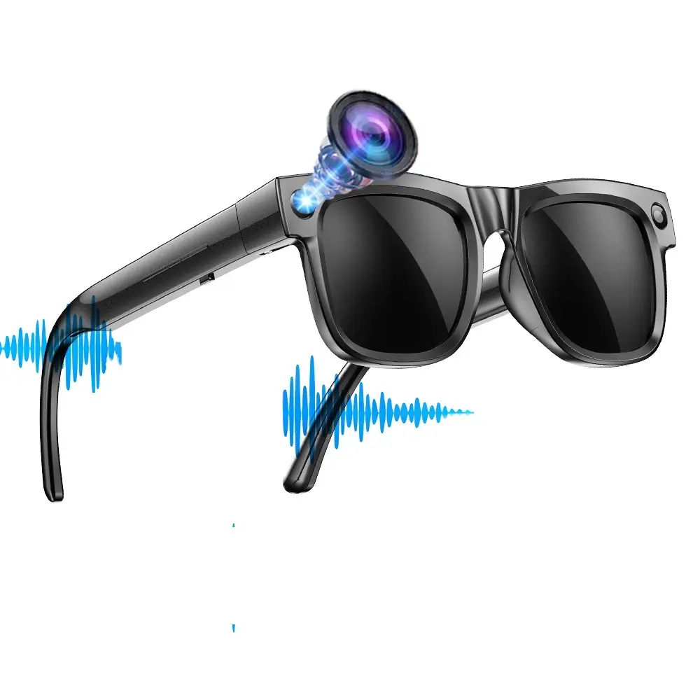 Bluetooth Audio Smart Glasses for Men,8MP Camera,One Click Photo Video Shooting,Hands-free Recording ,4GB Memory Build-in (No TF Card Need), 290Mah Battery, Bluetooth Calling ,HiFi Audio, Music Playback.AI Real Time Translation