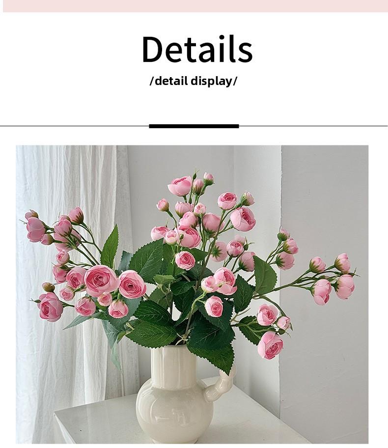 12 Small Camellia Buds Artificial Flowers Handheld Bouquet Fake Flowers Home Living Room Decoration Hotel Display Shooting Props
