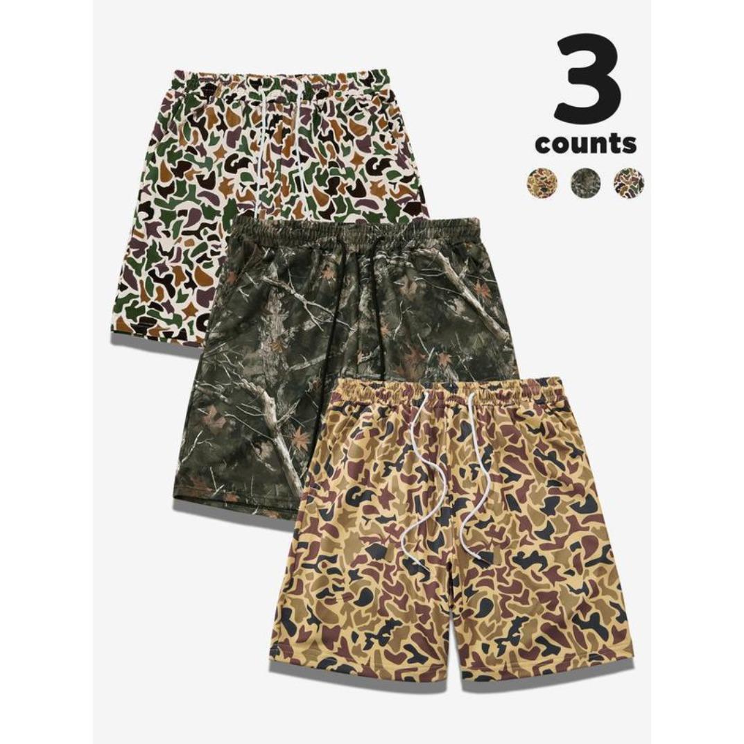 Camouflage Print Shorts Regular Fit Casual Street Style Shorts Lightweight Breathable Fabric Summer Daily Wear Unisex Fashion Trend Comfortable Outdoor Travel Beach Active Lifestyle