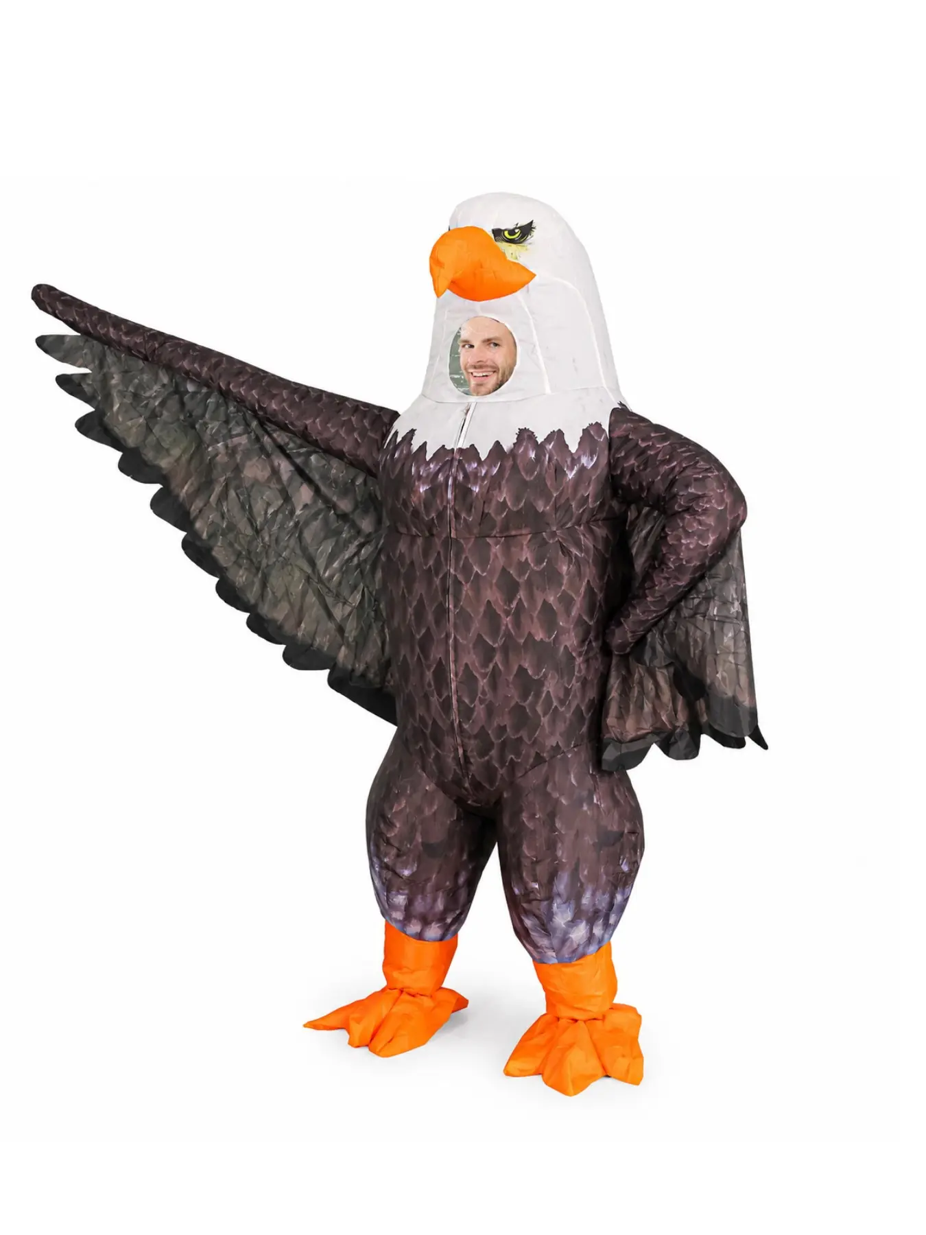 Inflatable Bald Eagle Costume for Adults, Polyester Funny Blow Up Oversize Eagle Costume, Halloween Party Cosplay, Animal Mascot Costume