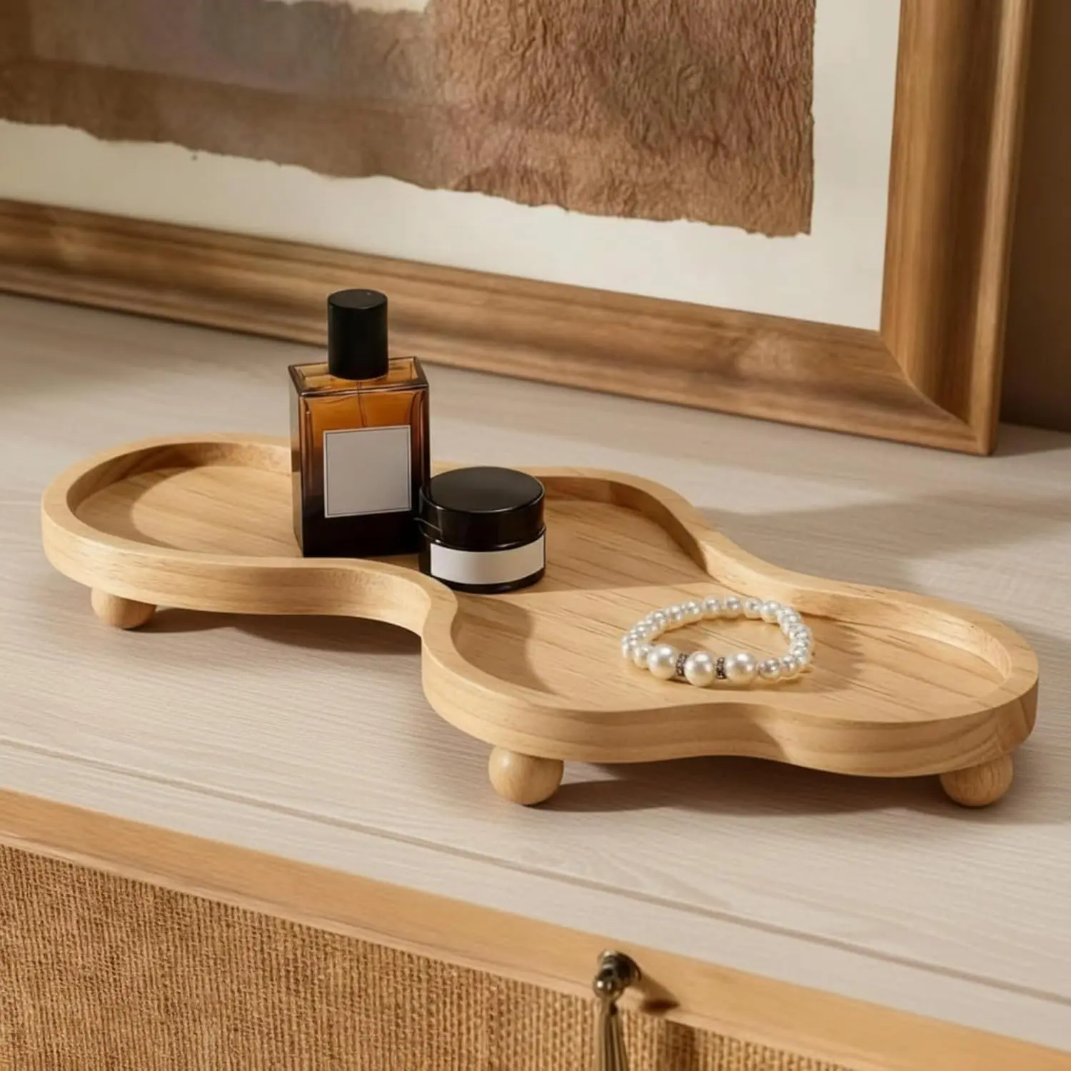 Cloud Perfume Tray Irregular  Decorative Bedside Tray for Nightstand for Women Trinket Dish Ring Holder Dish Room Aesthetic Decor Birthday Housewarming ( Color)