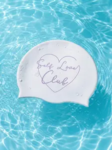 Unisex Silicone Swimming Cap, Heart Pattern, High Elastic Waterproof Non-Slip, Wave Edge, Suitable for Pool, Outdoor Diving, Hot Springs