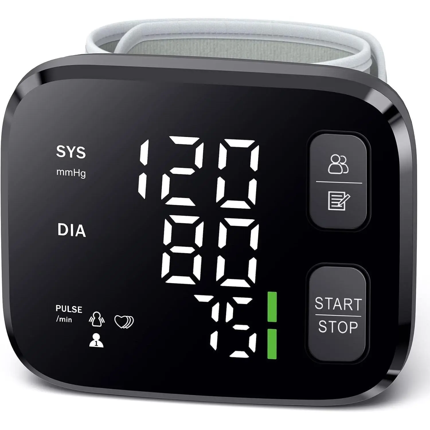 Automatic Wrist Blood Pressure Monitor with LED Display, Large Adjustable Cuff, 2-User 240-Reading Memory & Carrying Case for Home Use, Health Monitor