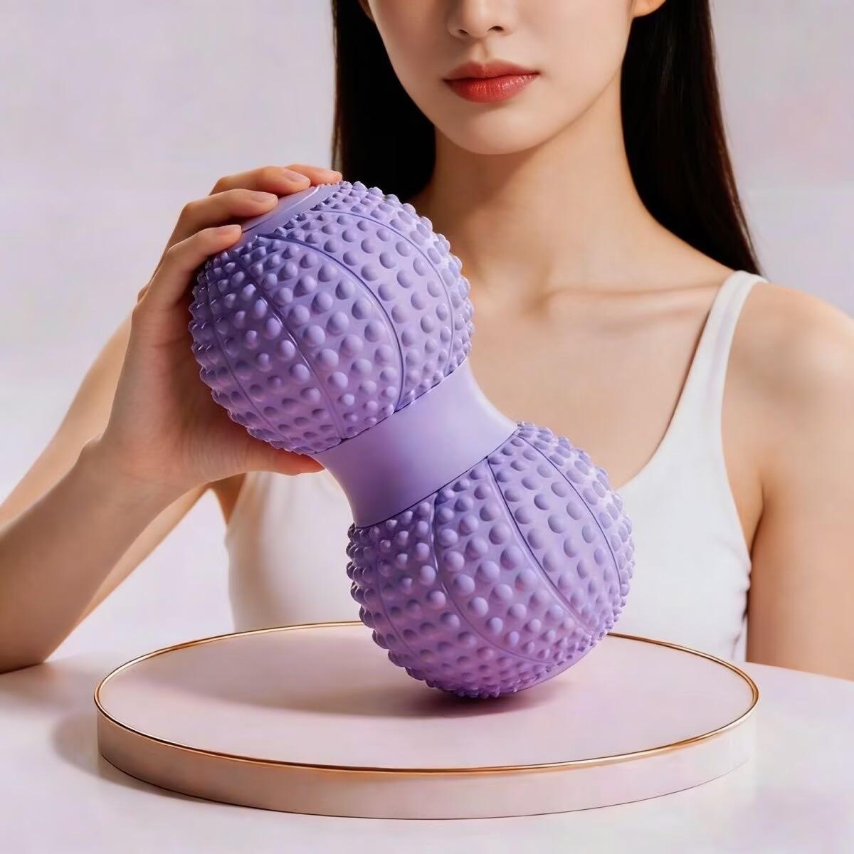 Fascia Peanut Ball for Foot Massage, Spine Muscle Relaxation, Double Ball for Hip, Back, and Leg Acupoint Stimulation, Yoga Massage Ball