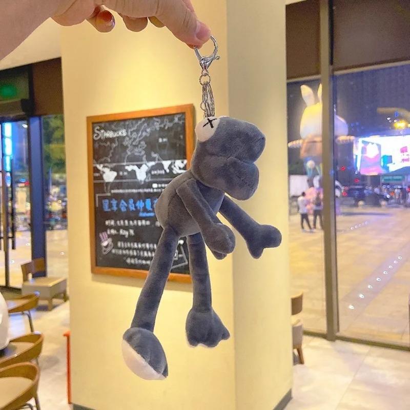 Long Legged Frog Backpack Pendant Soft Stuffed Ugly Cute Doll Keychain Funny Cartoon Creative Design Keychain Key Ring