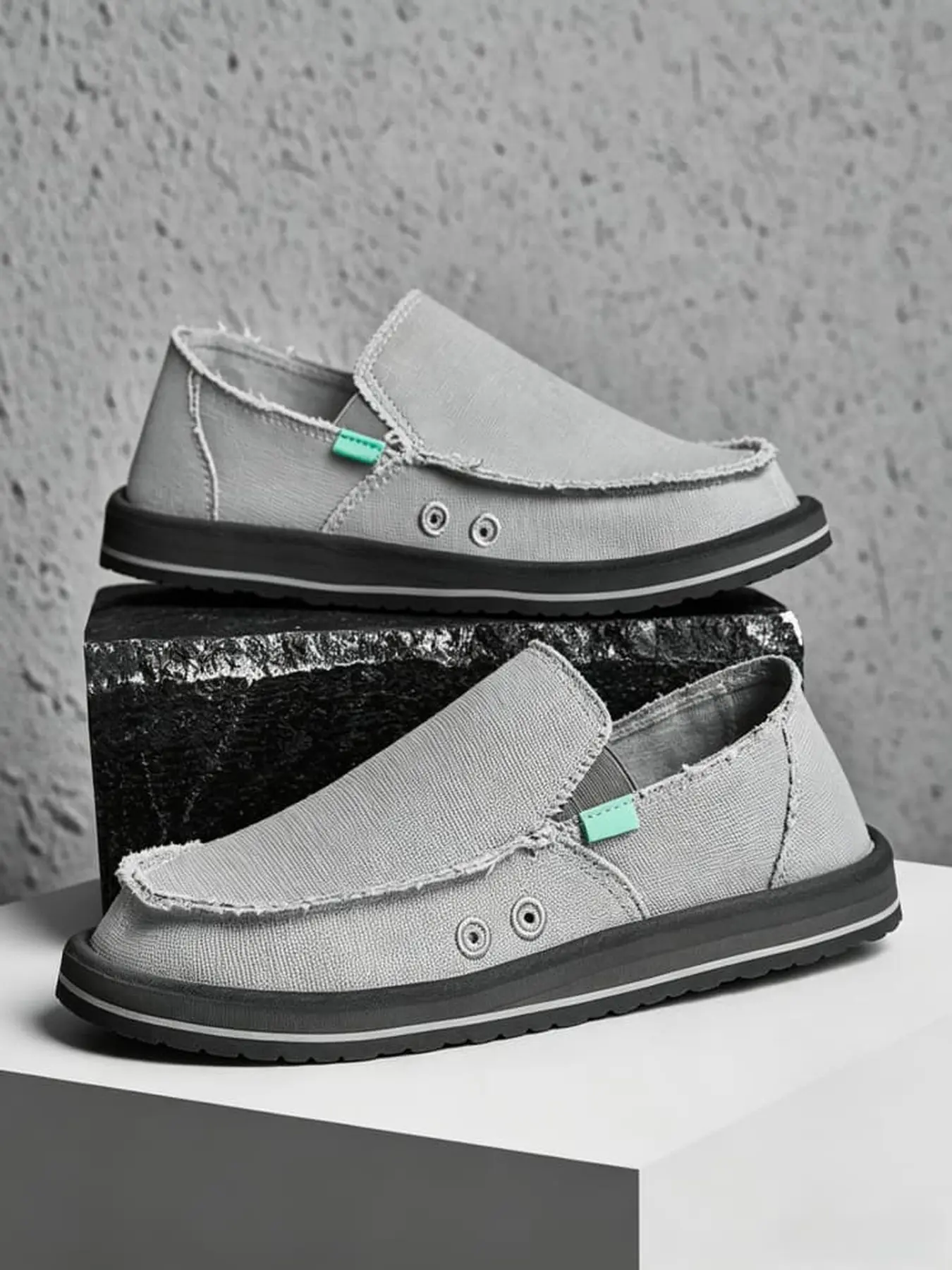 Men Vintage Canvas Slip On Flat Shoes Lightweight Breathable Soft Sole For Daily Commute Outdoor Outing