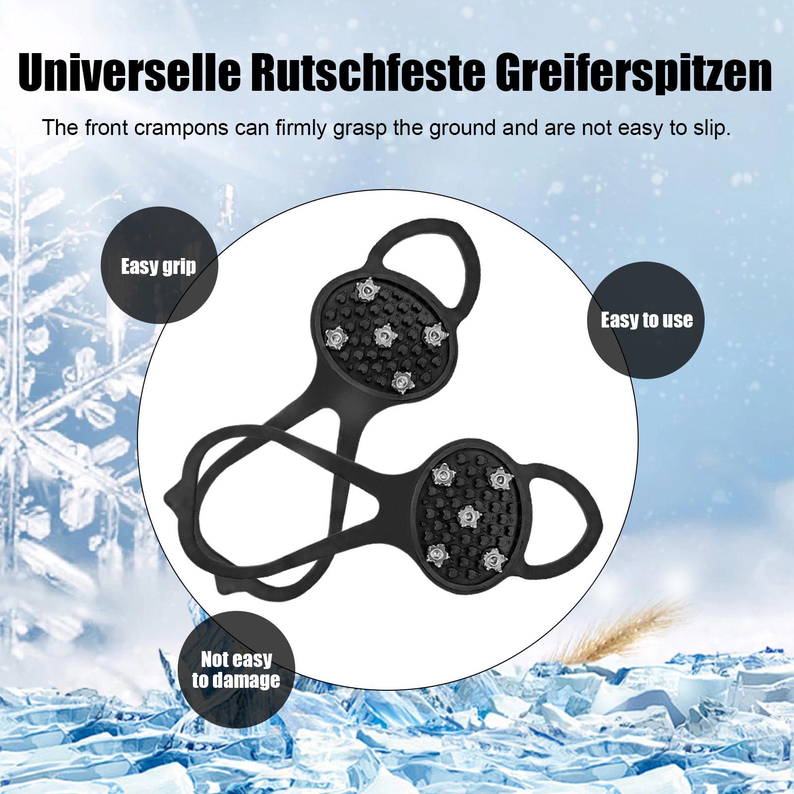 Houkea Anti-Slip Crampon Shoe Covers Outdoor Crampon Snow Shoe Covers for Mountaineering Sports, Anti-Fall, Easy to Put On and Take Off