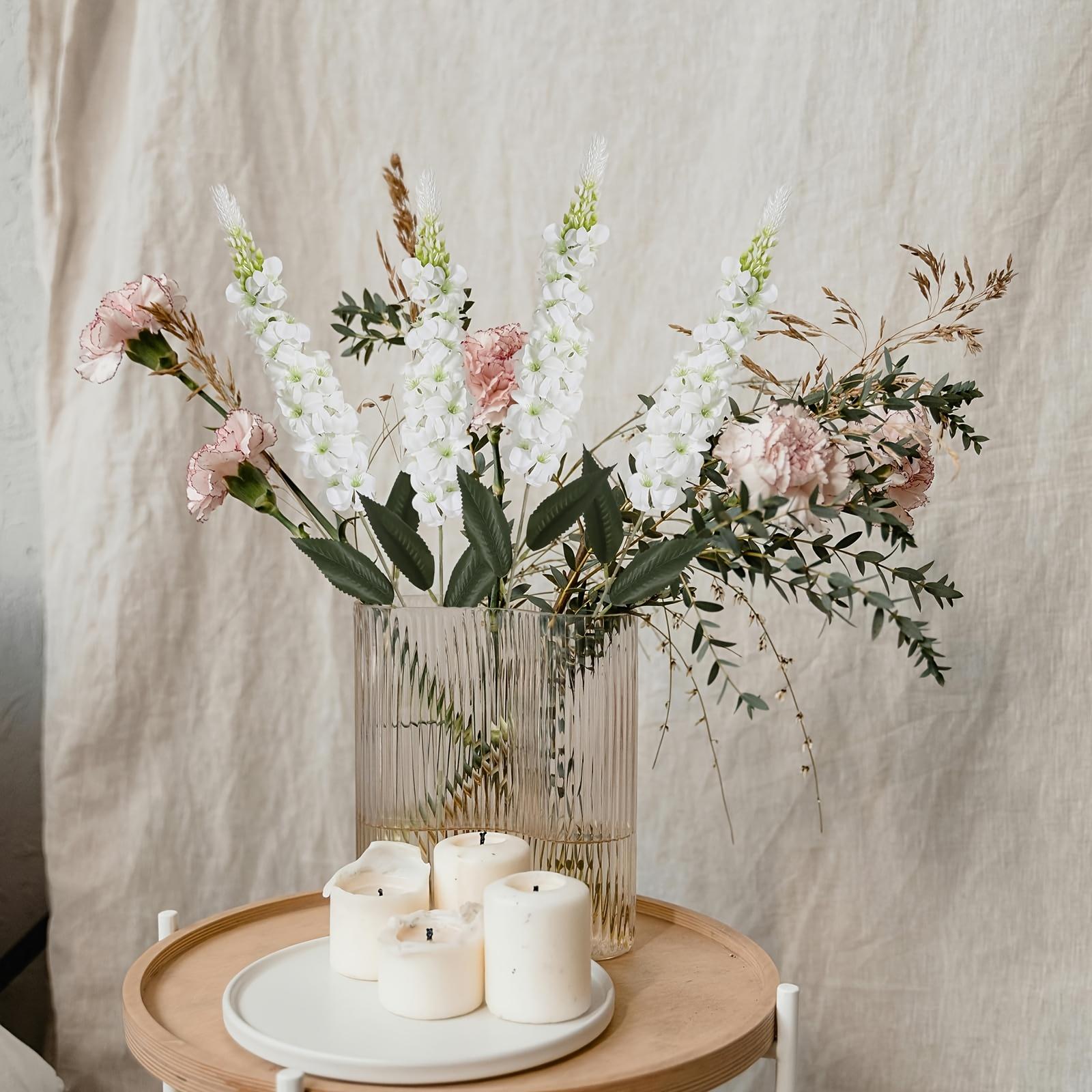 7 artificial geraniums - long-stemmed hyacinths suitable for home, outdoor, garden, wedding, and party decorations; plastic artificial flowers suitable for Easter, Valentine's Day, and centerpiece displays.