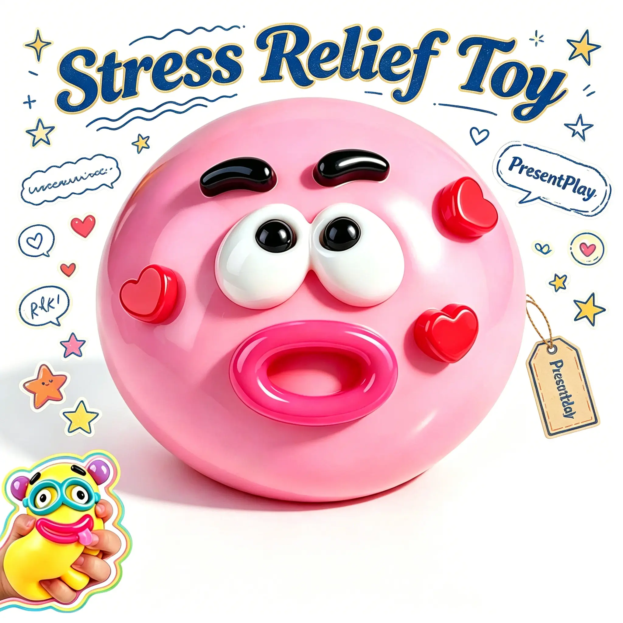 Curiosities Smushers Dog Face Swap Squishy Toy - Latex-Free Squishies with Comics, Science, Video Games Themed Interchangeable Faces, Soft Moldable Slow-Rise Sensory Fidget Toy for Anxiety Relief