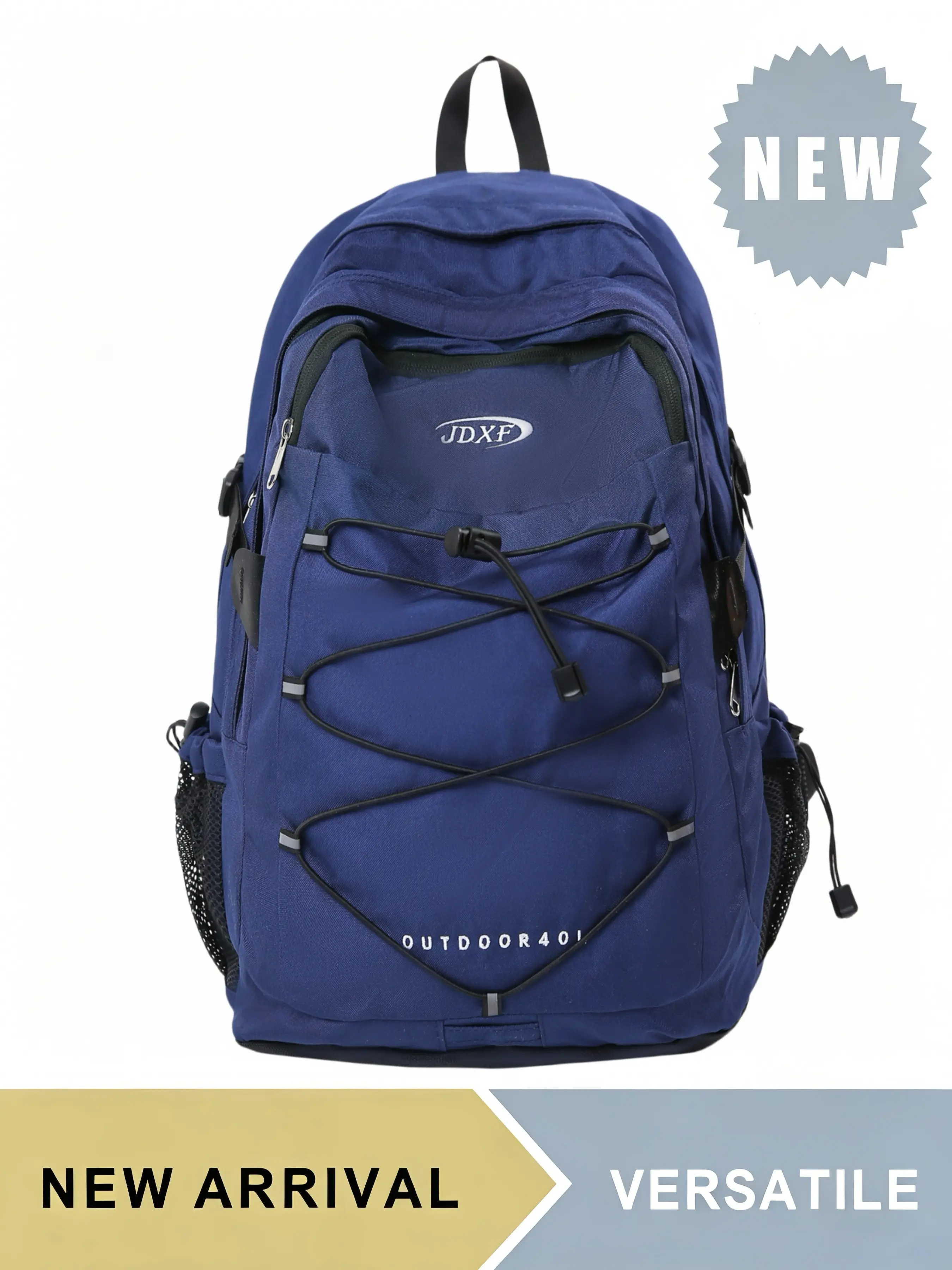 Water Resistant Outdoor Hiking Backpack with Bungee Cord, Lightweight Casual Daypack with Side Mesh Pockets, Large Capacity Laptop School Bag for Men Women, Multiple Colors Available, Ideal for Daily School Travel Hiking Picnic Outdoor Activities