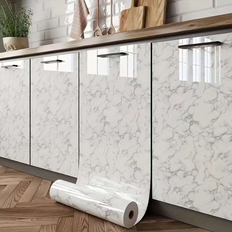 Self-Adhesive Marble Pattern Wallpaper 40cm X 300cm, Easy to Clean, Suitable for Living Room, Kitchen, Bathroom, Commercial Spaces, Desk, Marble Wallpaper Peel and Stick