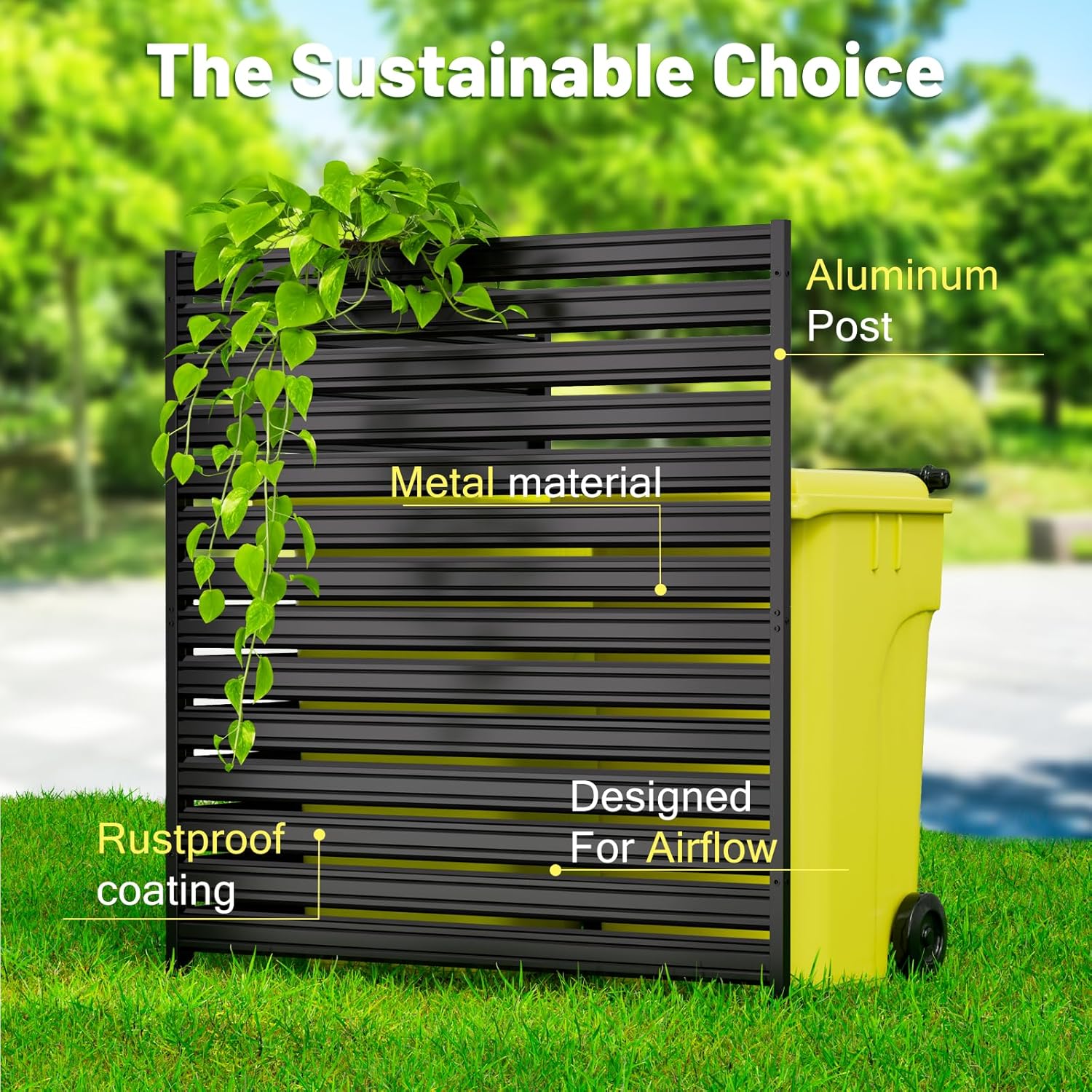 Gaomon 2 Panels No-Dig Metal Privacy Fence Screen, 48" H * 48" W Outdoor Air Conditioner Fence, Rustproof AC Unit Cover to Hide Trash Bins, Pool Equipment Enclosure, Decorative Garden, Patio & Backyard Gaomon 2 Panels No-Dig Metal Privacy Fence Screen, 48" H * 48" W Outdoor Air Conditioner Fence, Rustproof AC Unit Cover to Hide Trash Bins, Pool Equipment Enclosure, Decorative Garden, Patio & Backyard