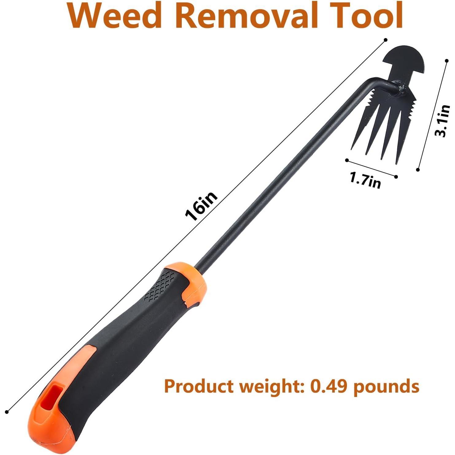 Weed Puller Tool, Rubber Handle Garden Manual Weeder Tool, Portable Manganese Steel Weeding Tools, For Hand Weeder Puller for Vegetable Gardening Backyard Farm Planting & Uprooting Weeding Tool