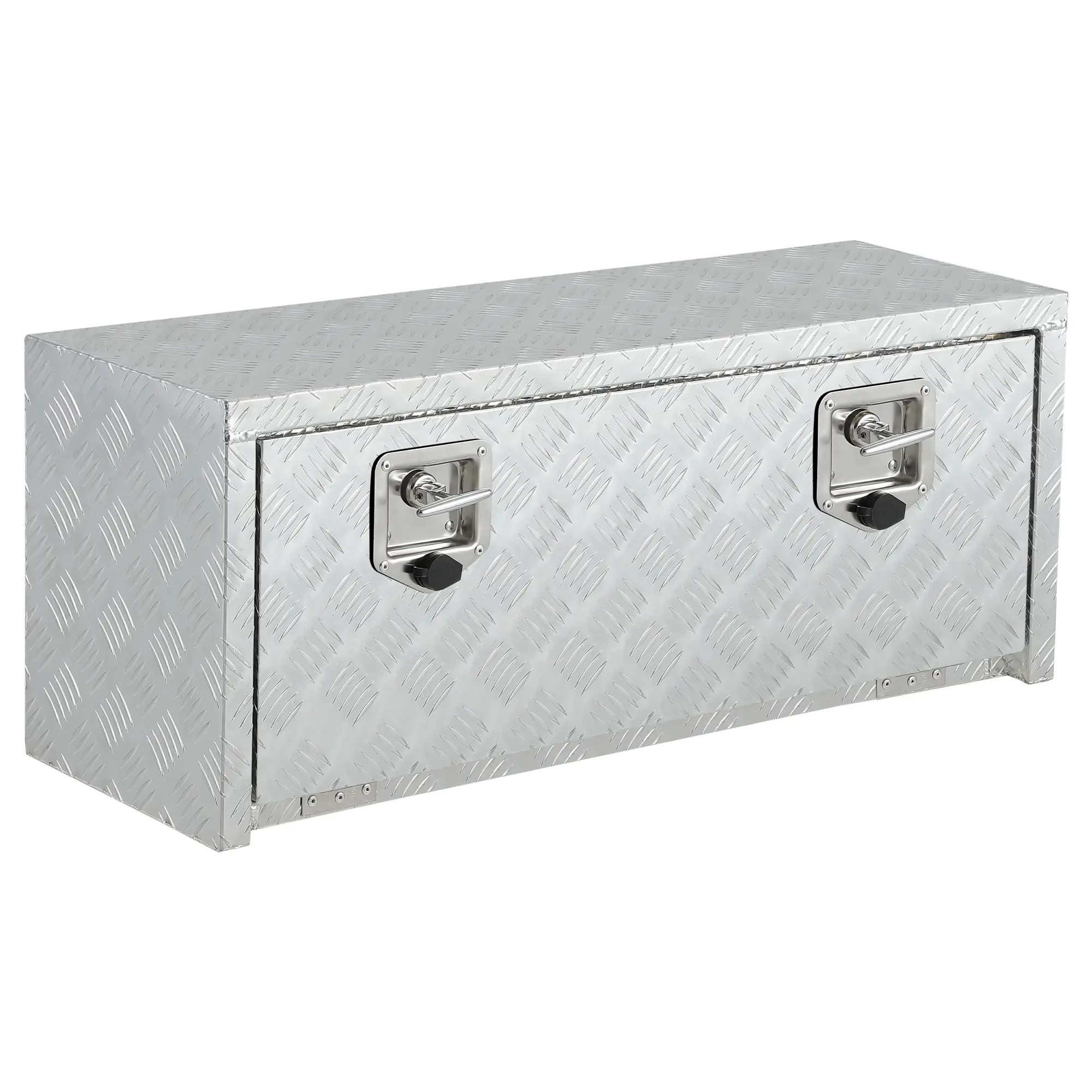 36" Aluminum Diamond Plate Tool Box – Underbody Mount, Weatherproof – Dual Locking Latches, 2 Keys – for Pickup Trucks/Trailers/RVs – Heavy Duty