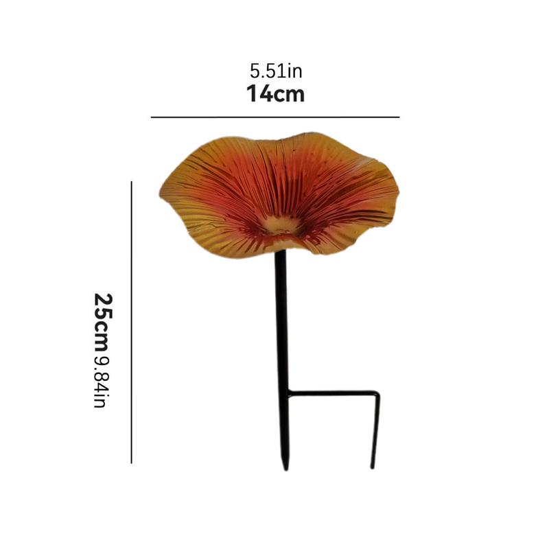 Bird Bath Stake Bowl Flower Shape Bird Feeder Plate Garden Bird Bath Tray for Outdoors Yard Patio Decor