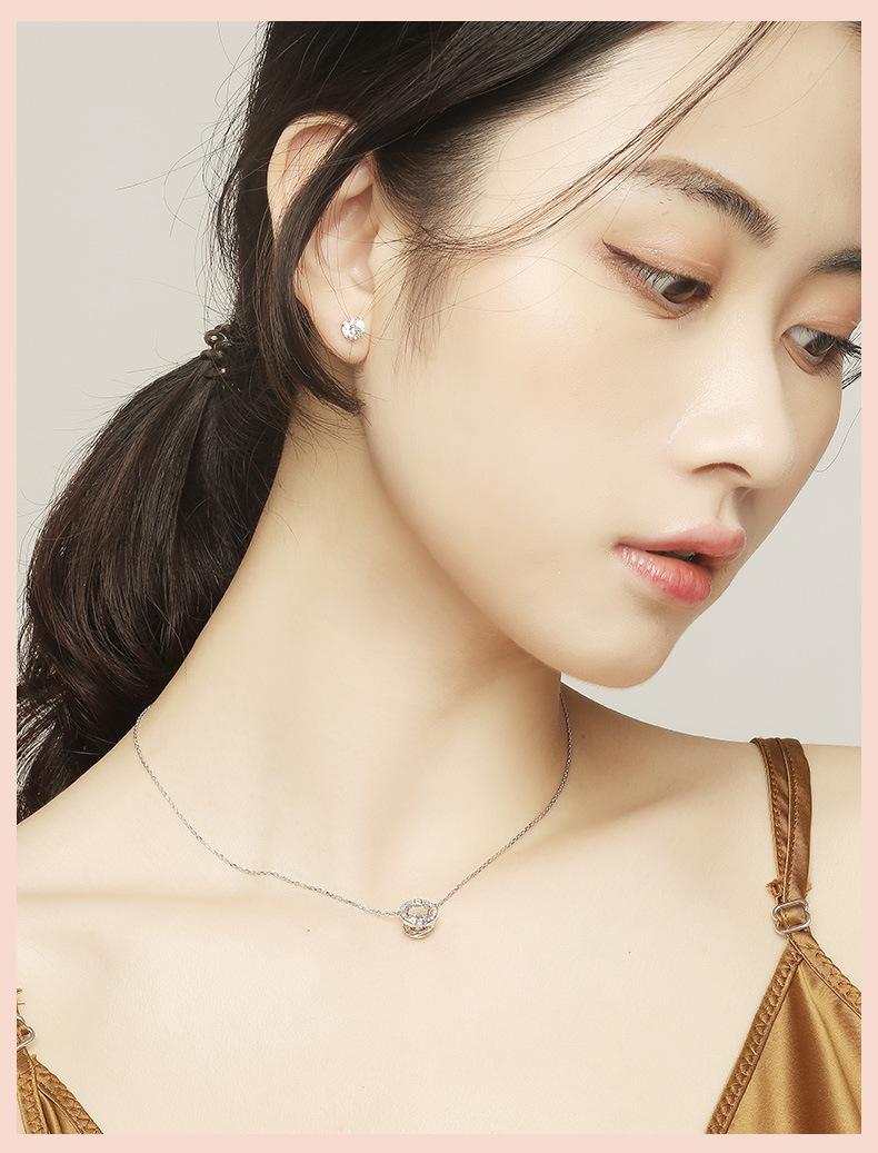 Jumping Heart Silver Plated Necklace for Women Trending - 2024 Summer Fashion Collarbone Chain Light Luxury Zircon Inlaid Jewelry Jumping Heart Silver Plated Necklace for Women Trending - 2024 Summer Fashion Collarbone Chain Light Luxury Zircon Inlaid Jewelry