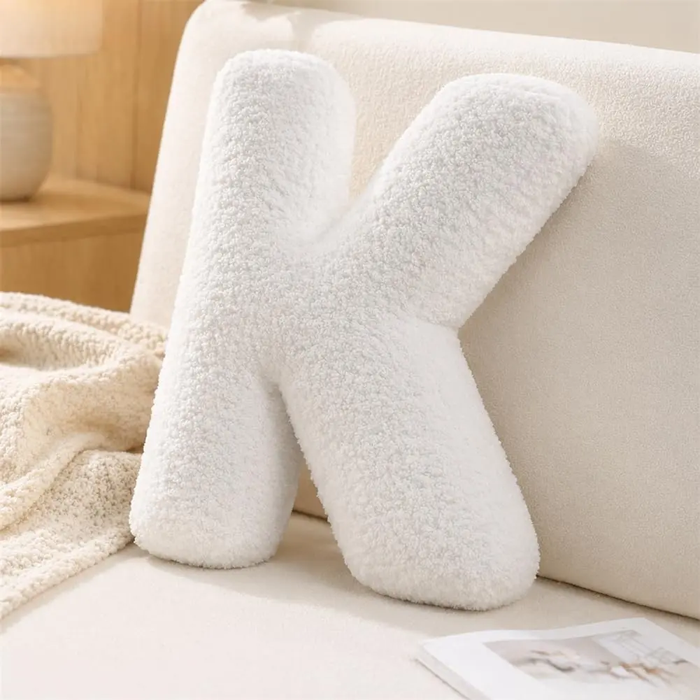 Letter Plush Pillow, Letter Hugging Throw Pillows, Decorative Initial Letter Shaped Throw Pillows for Bed Couch, Letter Pillows English Alphabet A to Z for Sofa Bedroom Living Room Decor (K)