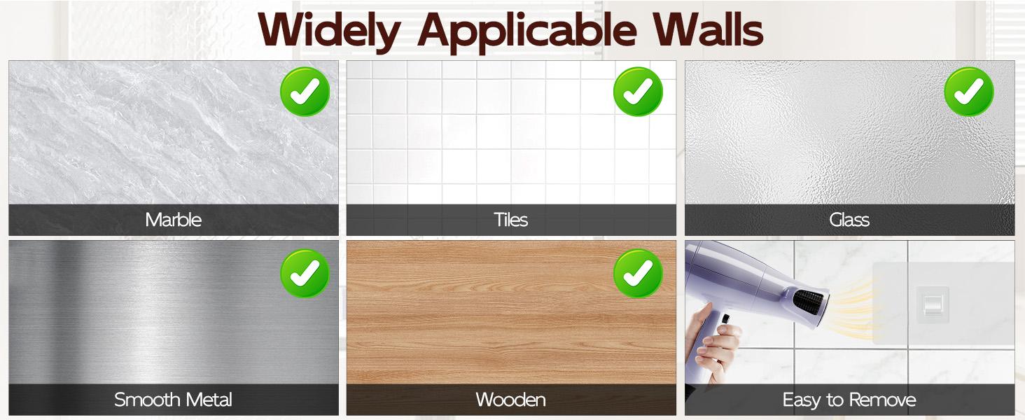 Shower Caddies 2 Pack - Adhesive Hanging Shower Shelf - Bathroom Organizers and Storage, No Drilling Stainless Shower Shelves for Home Decor, Bathroom Acce