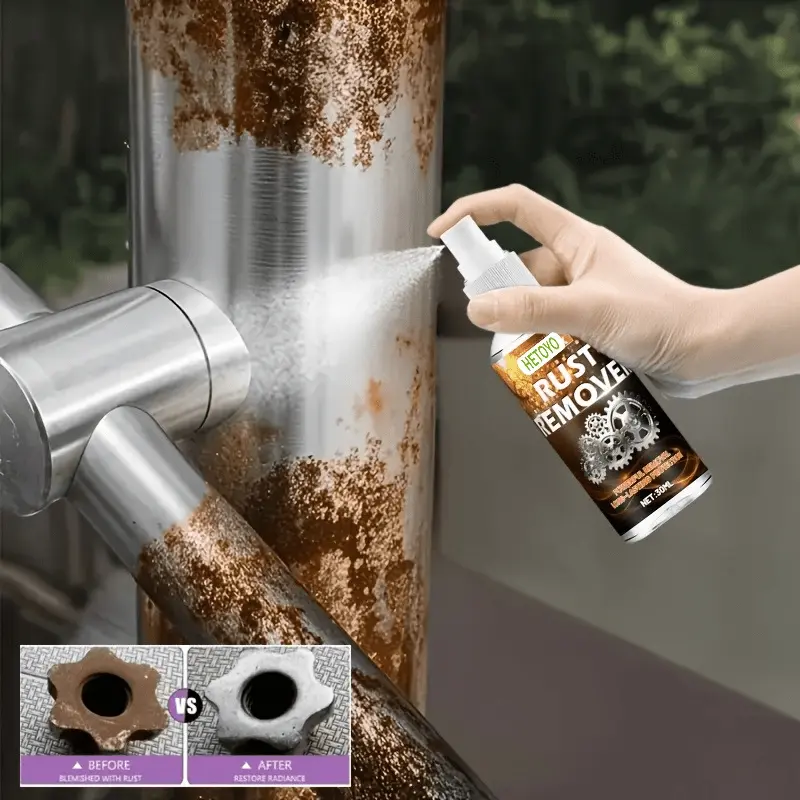 Rust-preventing and restoring spray for metal parts, giving them a brand-new shine. Suitable for polishing and repairing metal parts and components in household use. Simply press the nozzle to remove all iron filings.