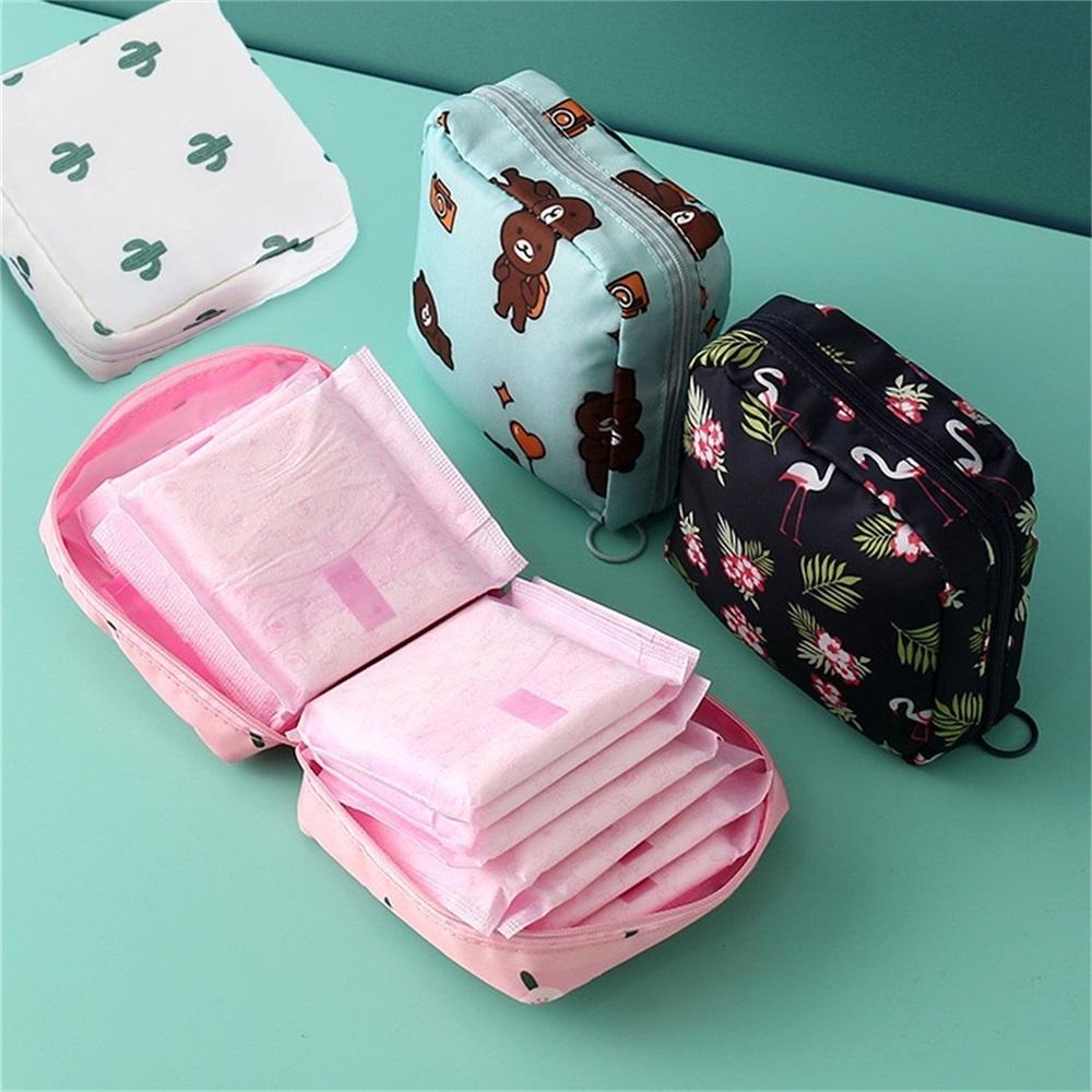 Cute Cartoon Napkin Tissue Storage Bag (1 Count), Space Saving Bags, Home Accessories Large Capacity Lipstick Storage Organizer, Travel Essentials Makeup Bag, Cosmetic Storage Bag, Summer Gift