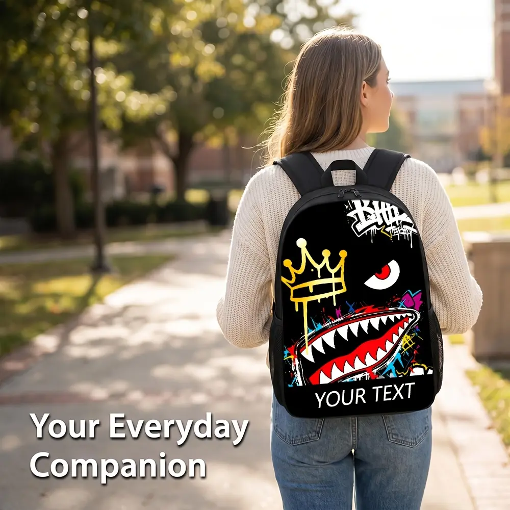 1PC Personalized Backpack – Large-capacity 17-inch casual bag; lightweight and durable, perfect for the back-to-school season. Features a minimalist, multifunctional design with adjustable straps and a secure zipper closure; suitable for school, work, com